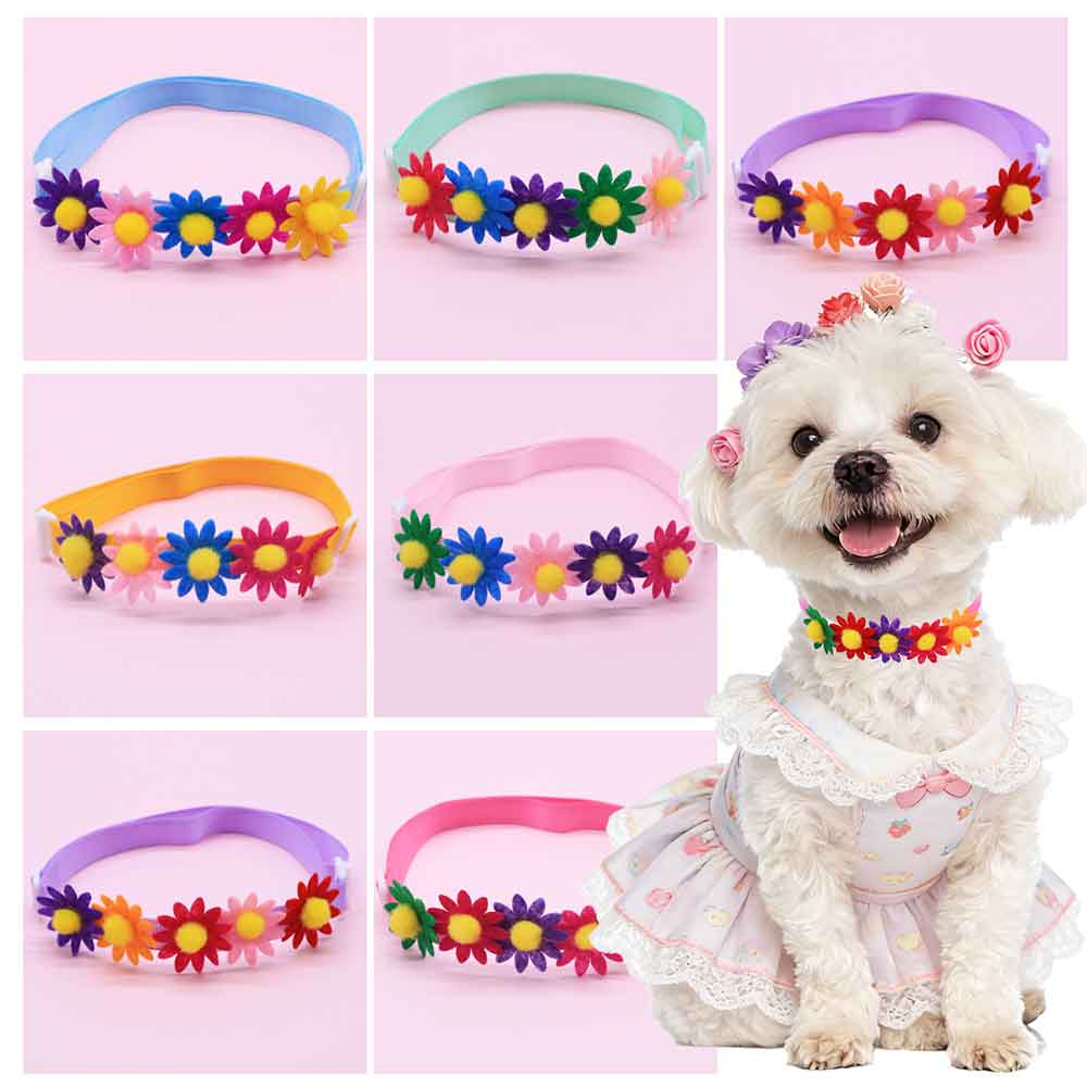 Pet Supplies Wholesale - 50 adet renkli köpek papyonları çiçek