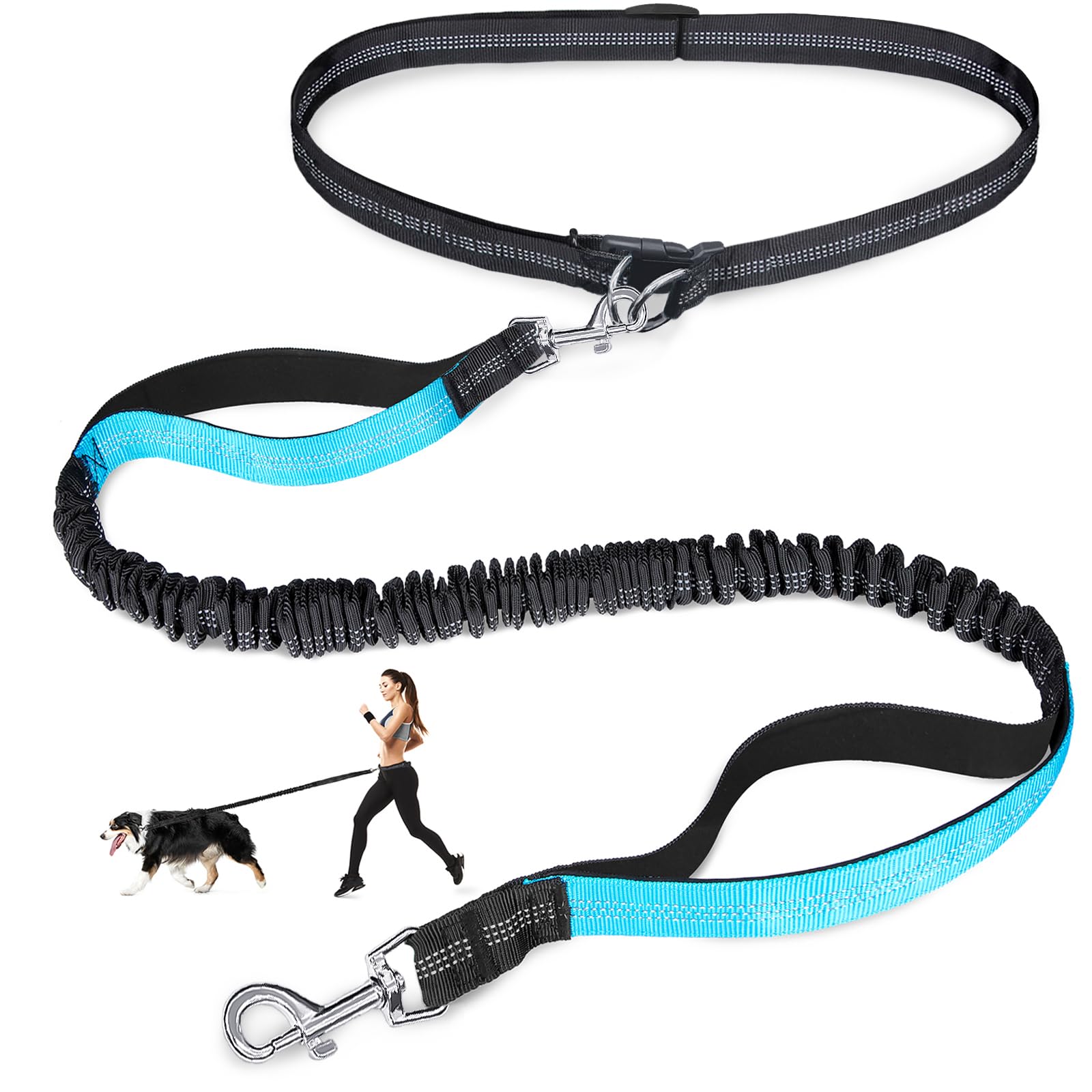 Pet Supplies Wholesale - Çift elastik yansıtıcı koşu tasması taşınabilir