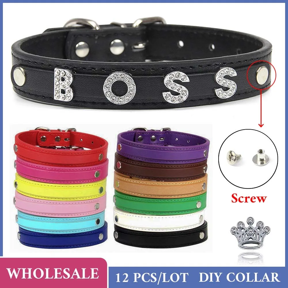 12 adet toptan düz PU deri DIY - Pet Supplies Wholesale incelemesi ve fiyatı